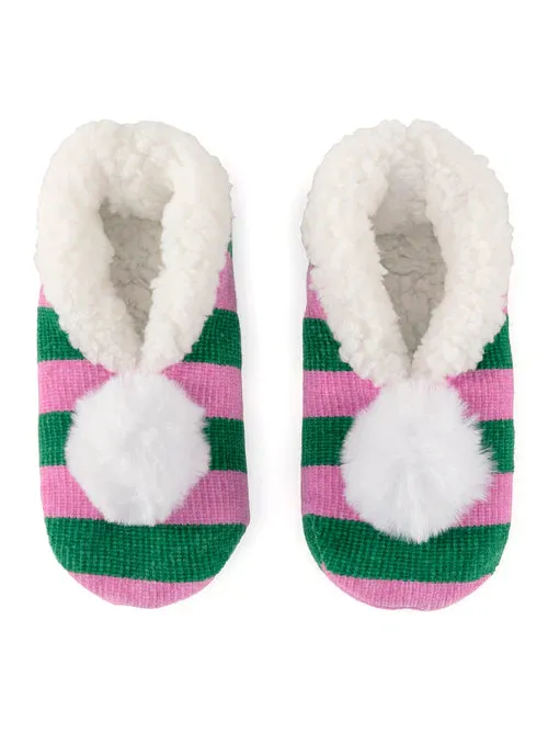 Arya Stripe Slipper Pink/Green