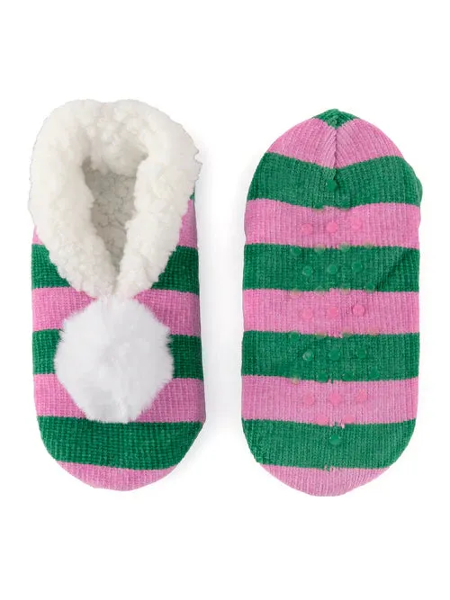 Arya Stripe Slipper Pink/Green