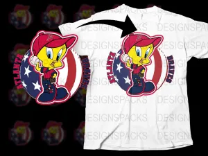 Atlanta Braves Tweety Bird Holding Baseball Png Digital Download