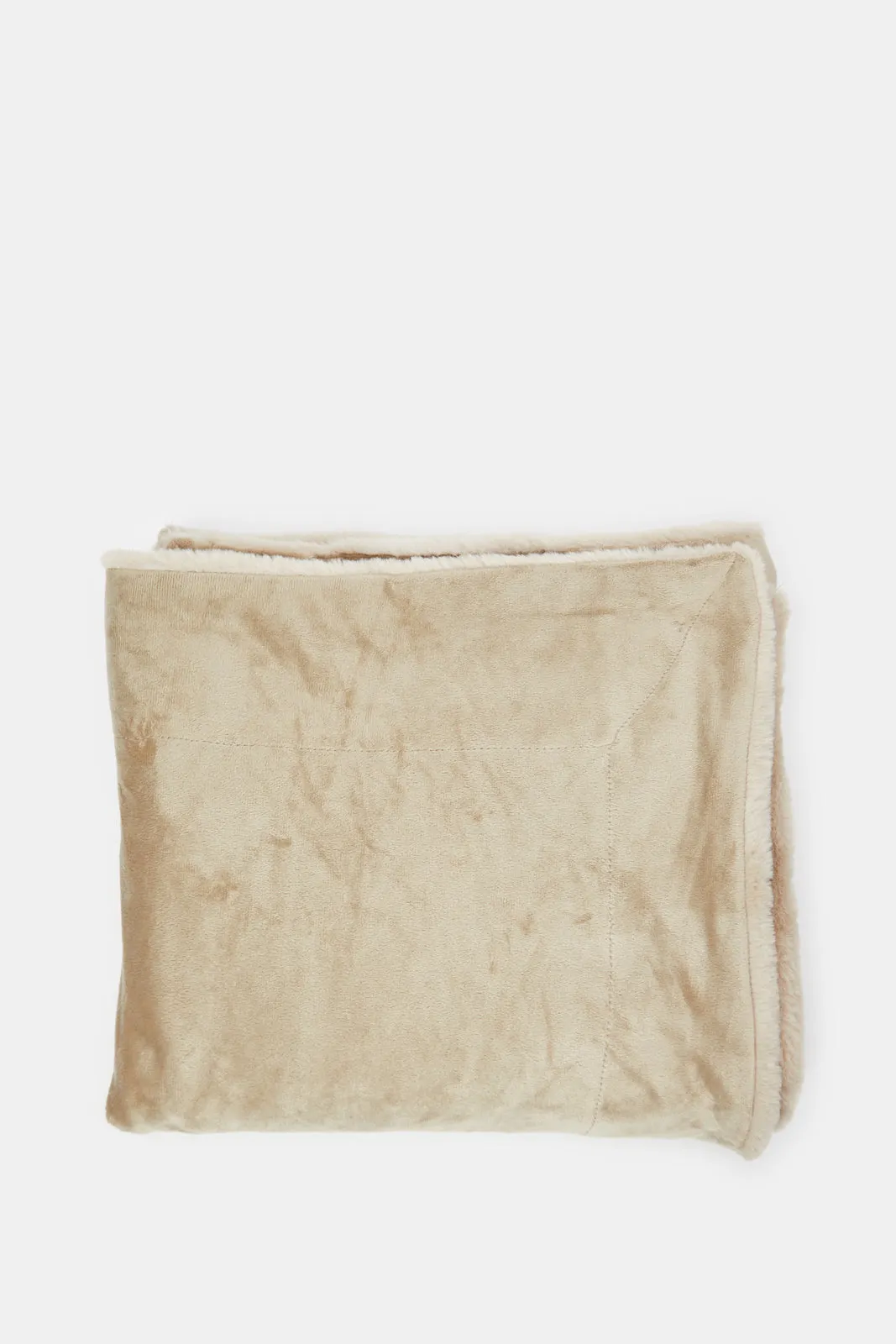 Beige Soft Fur Throw