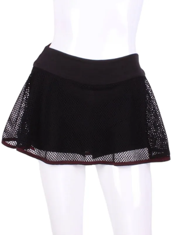 Black Fishnet Tennis O Skirt