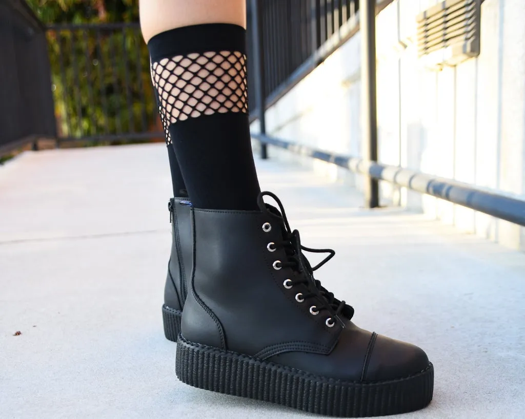 Black Knee High Mesh Sock