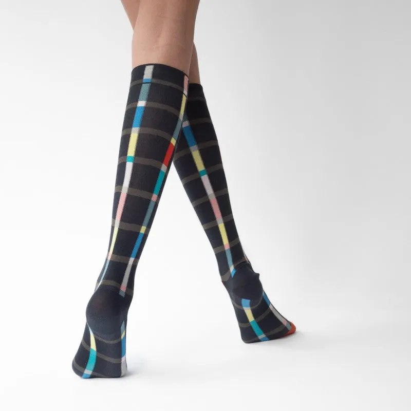 Bonne Maison Grid Knee-High Socks