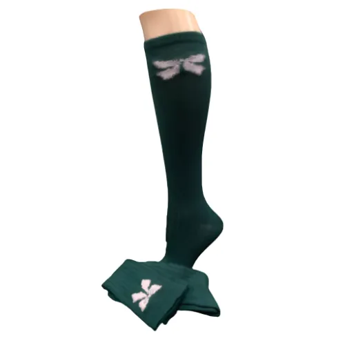 Bow Pattern Hi-Bulk Acrylic Knee-Hi Women's Socks