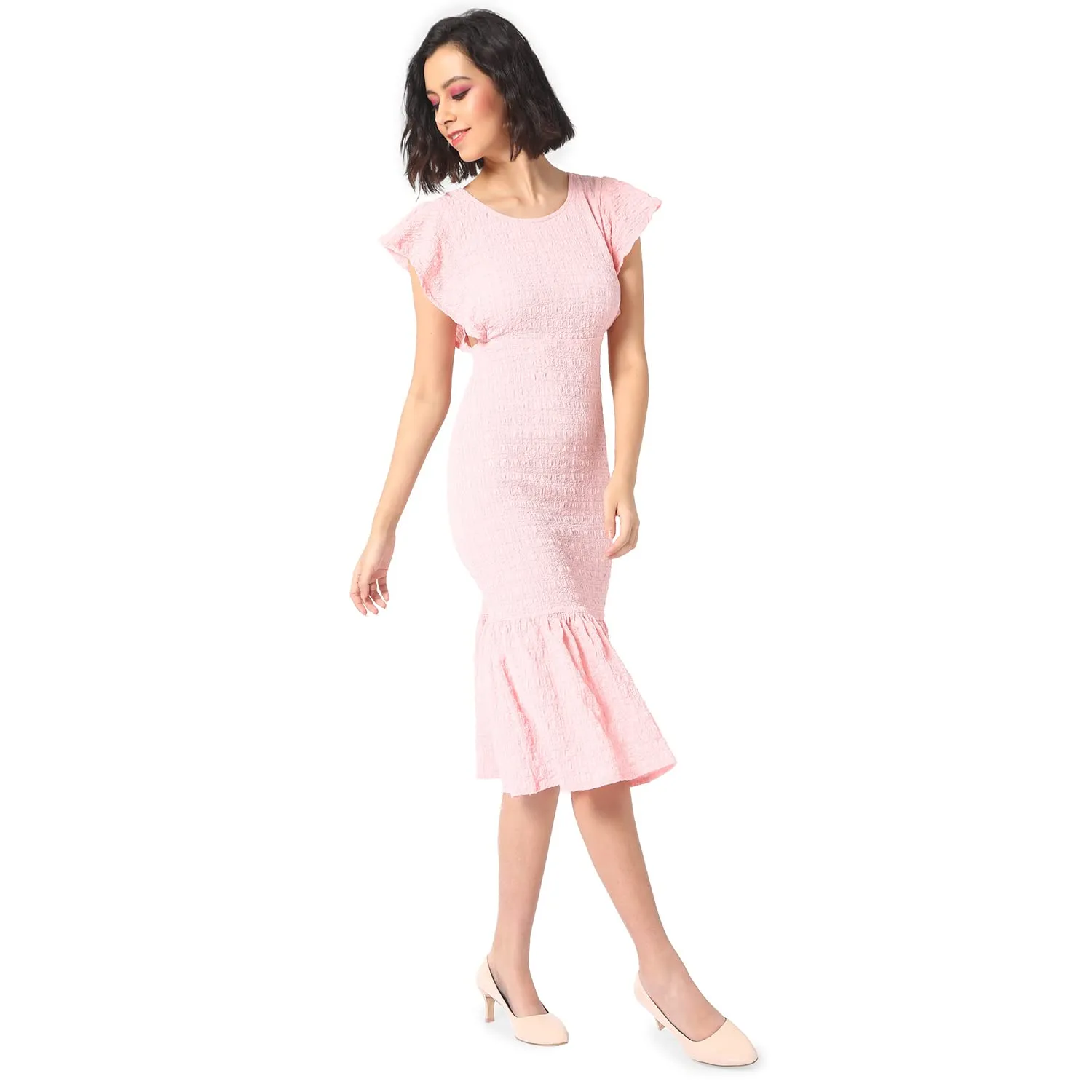 Campus Sutra Women Solid Stylish Pink Casual Dresses(SUSU22_CSWSSDR5103_S)