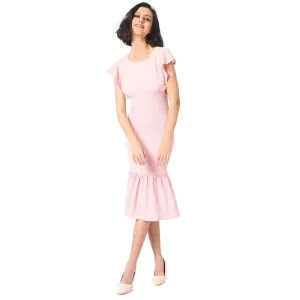 Campus Sutra Women Solid Stylish Pink Casual Dresses(SUSU22_CSWSSDR5103_S)