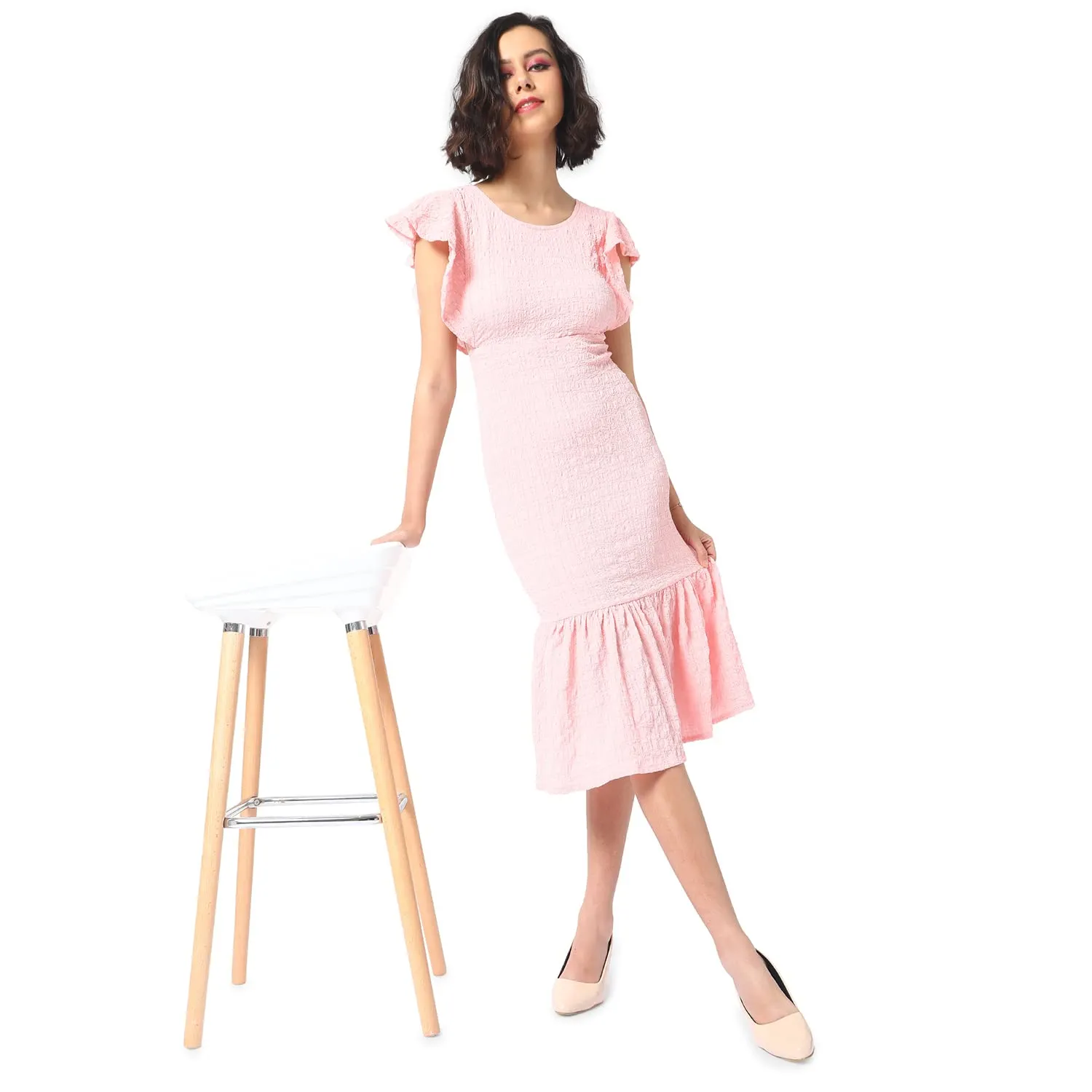 Campus Sutra Women Solid Stylish Pink Casual Dresses(SUSU22_CSWSSDR5103_S)