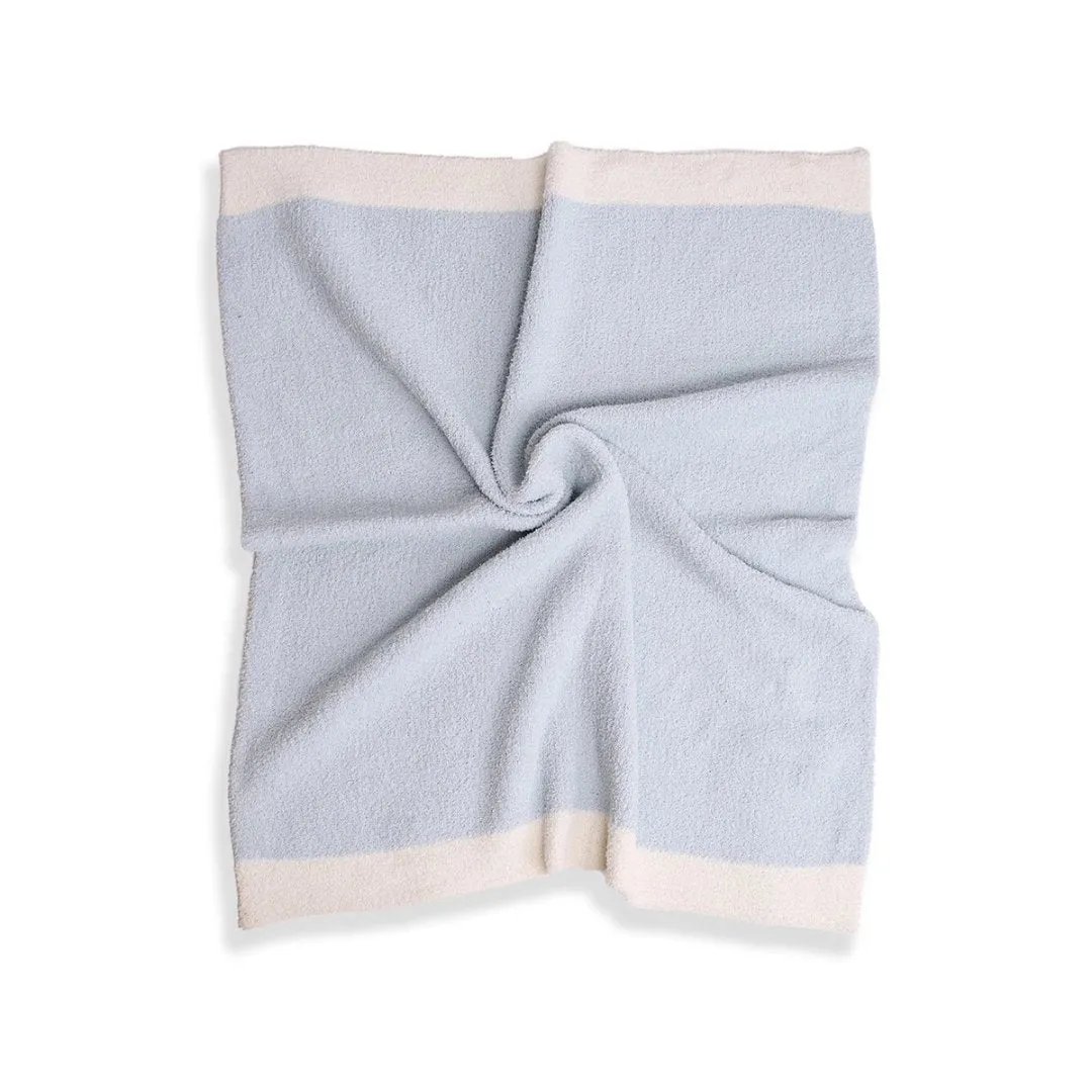 Color Block Luxury Soft Throw Blanket - Blue