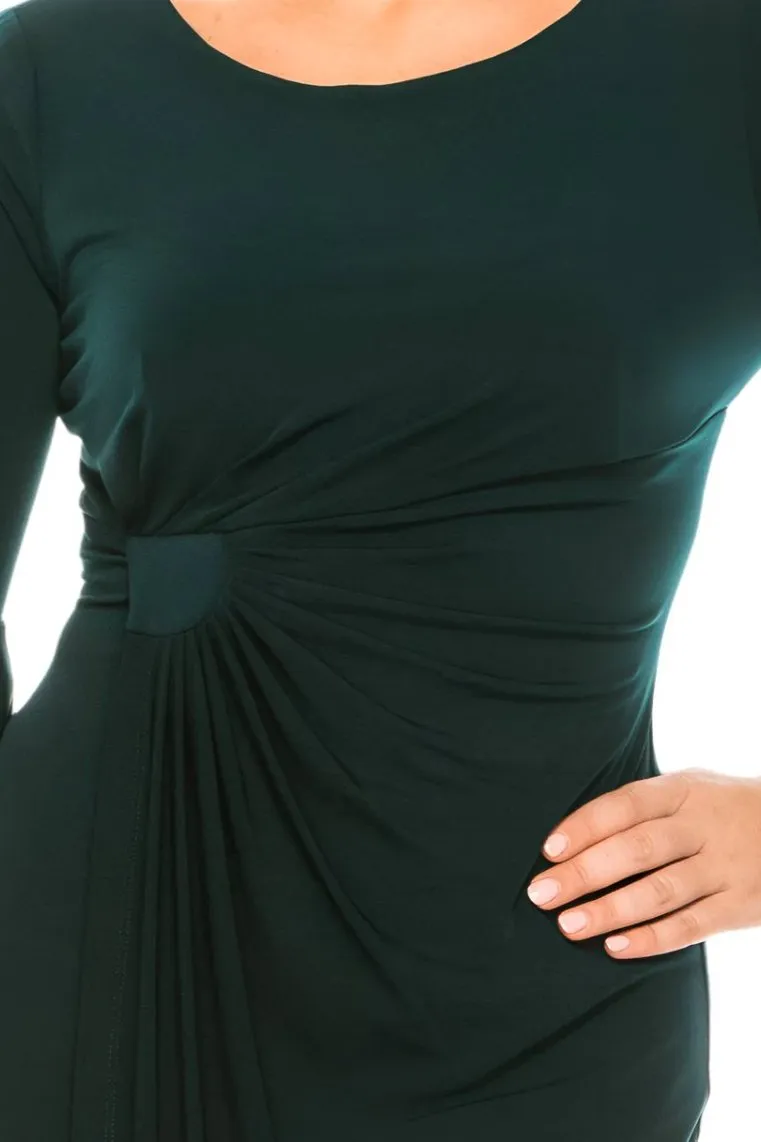 Connected Apparel 3/4 Bell Sleeve Sheath Dress