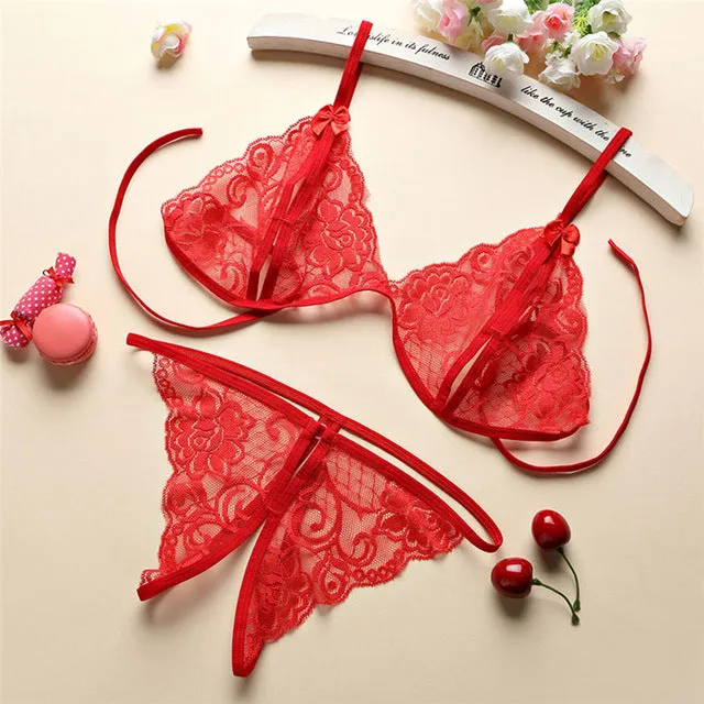 Fantasias Sexy Lace Lingerie Sexy Hot Erotic Costumes Women's Transparent Sex Underwear Nightwear Female Temptation Sex Clothes