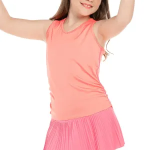 Girls' Lightweight Rib Tennis Tank Flamingo