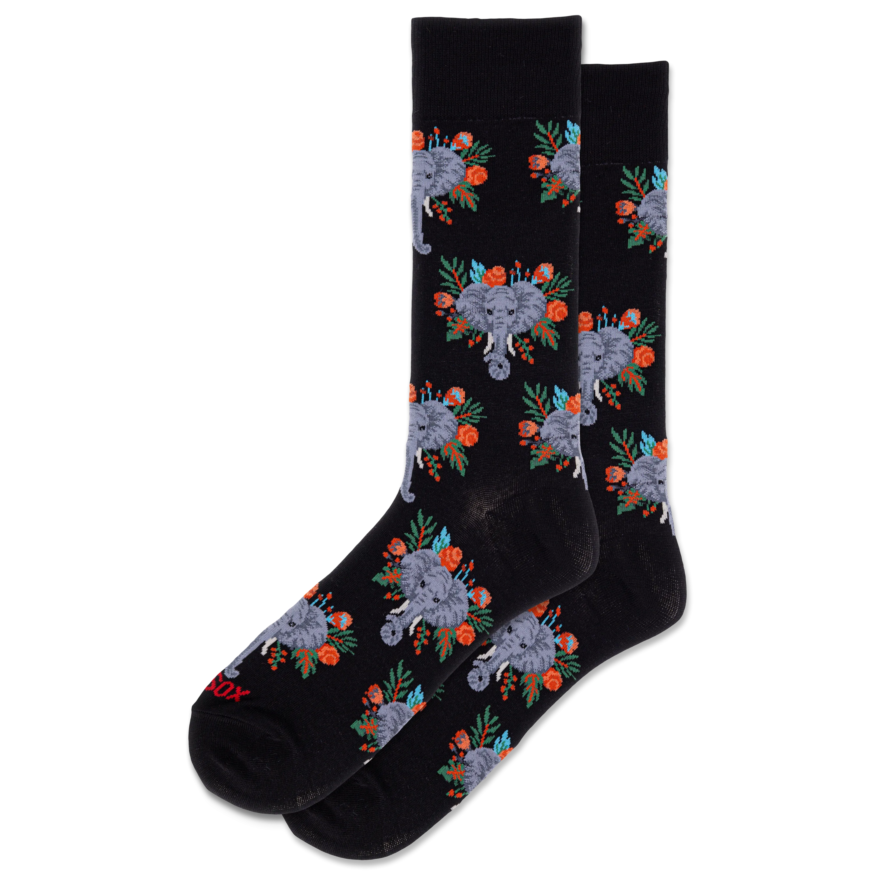 HOTSOX Men's Tropical Elephant Crew Socks