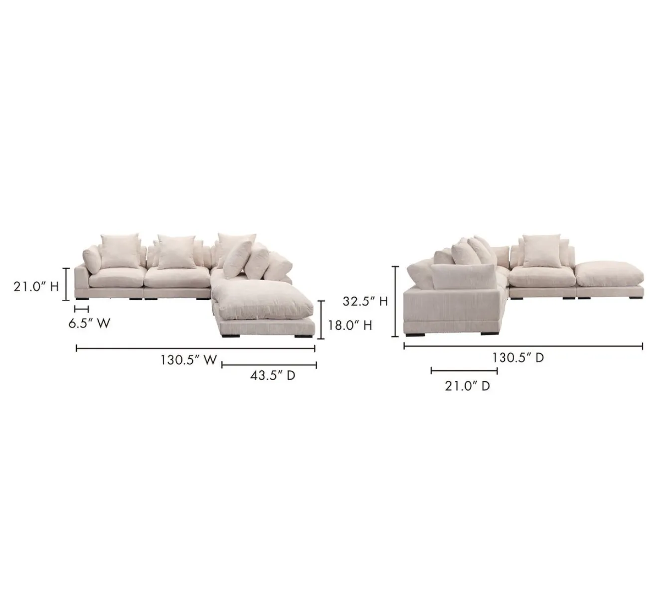 La Florence | Large Modern Luxury Soft Plush Modular Sofa Sectional