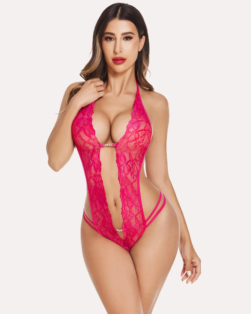 Lace Bodysuit Deep V Teddy