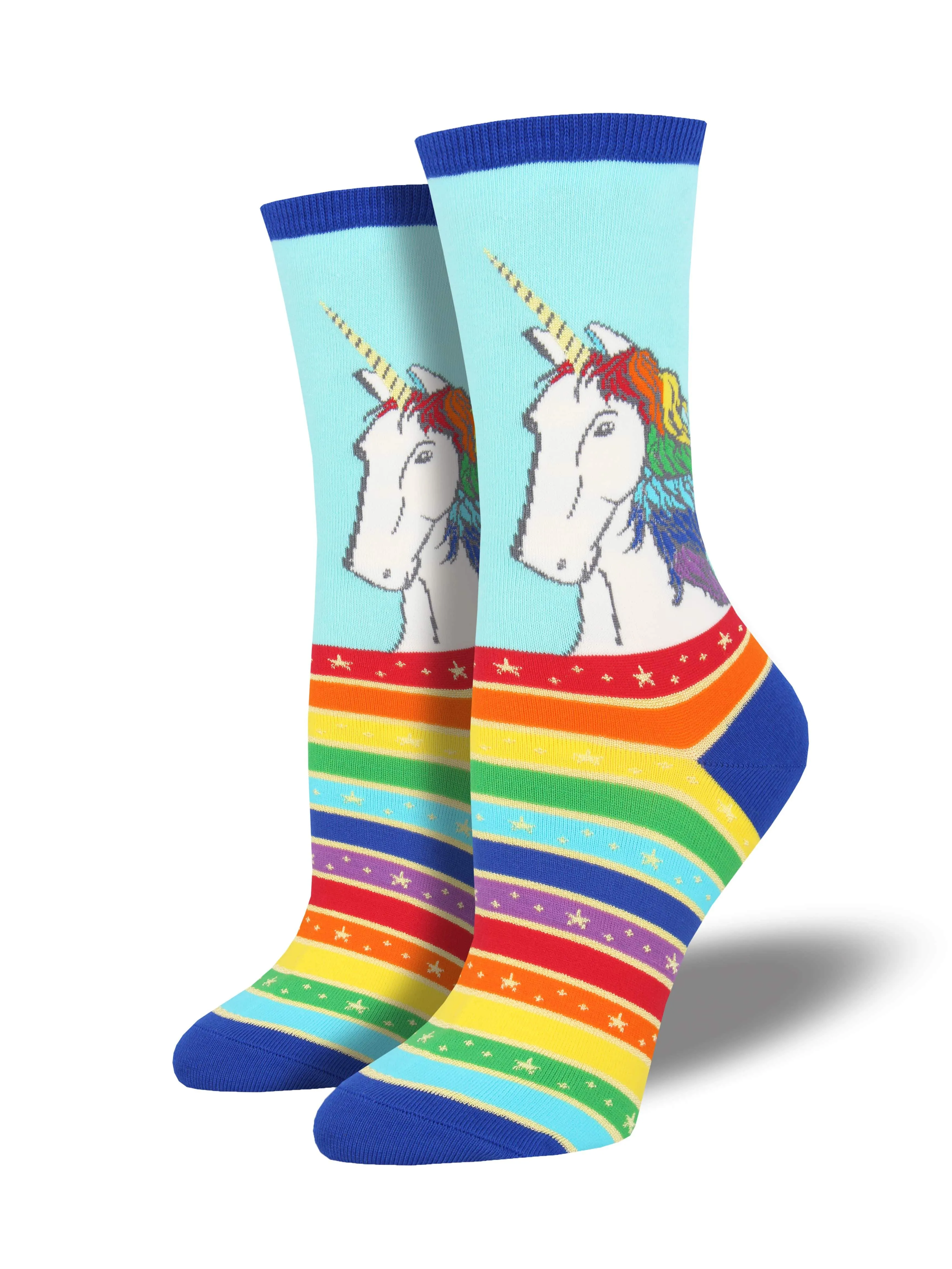 Ladies Rainbow Hair Don’t Care Graphic Socks