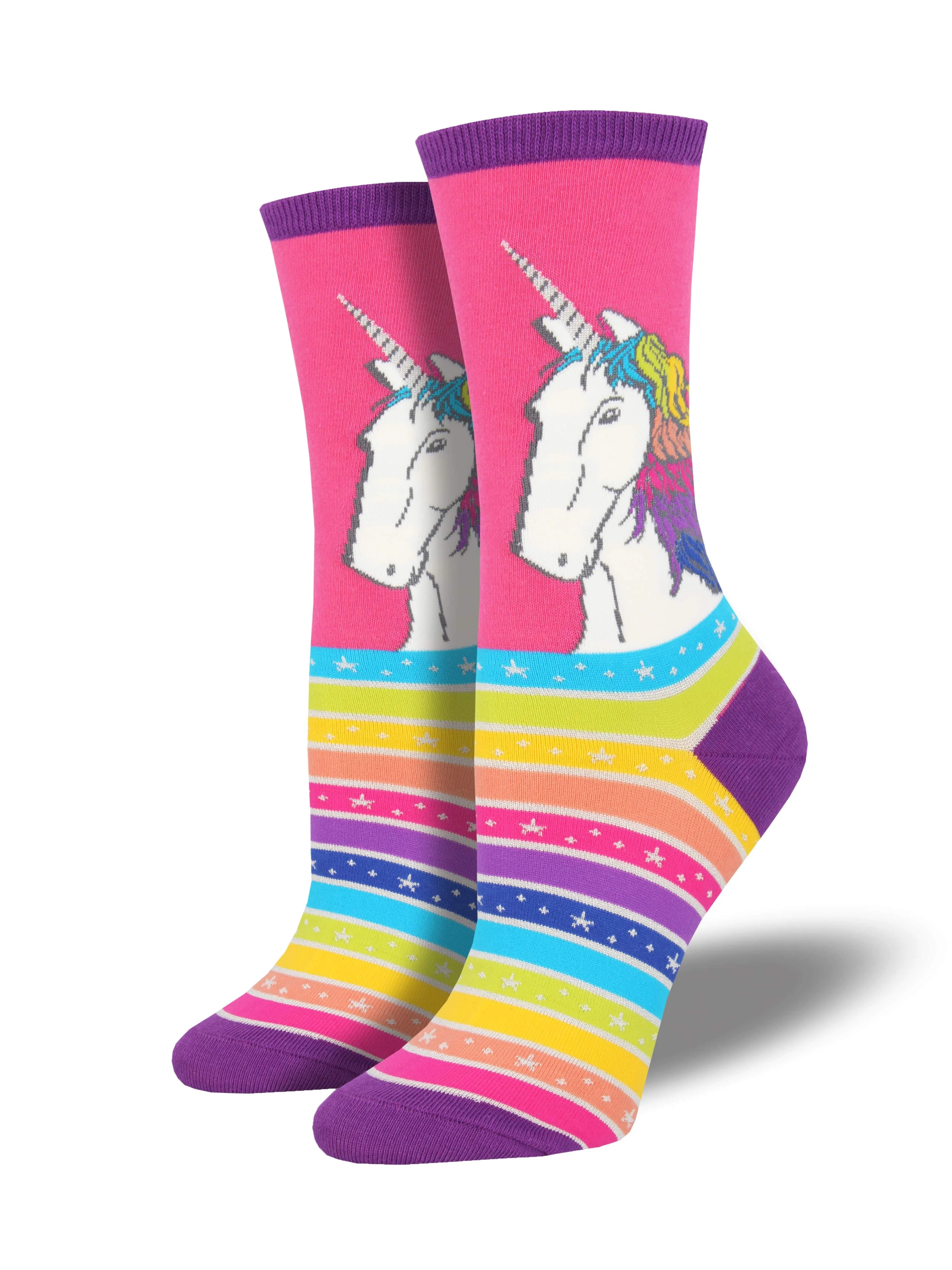 Ladies Rainbow Hair Don’t Care Graphic Socks