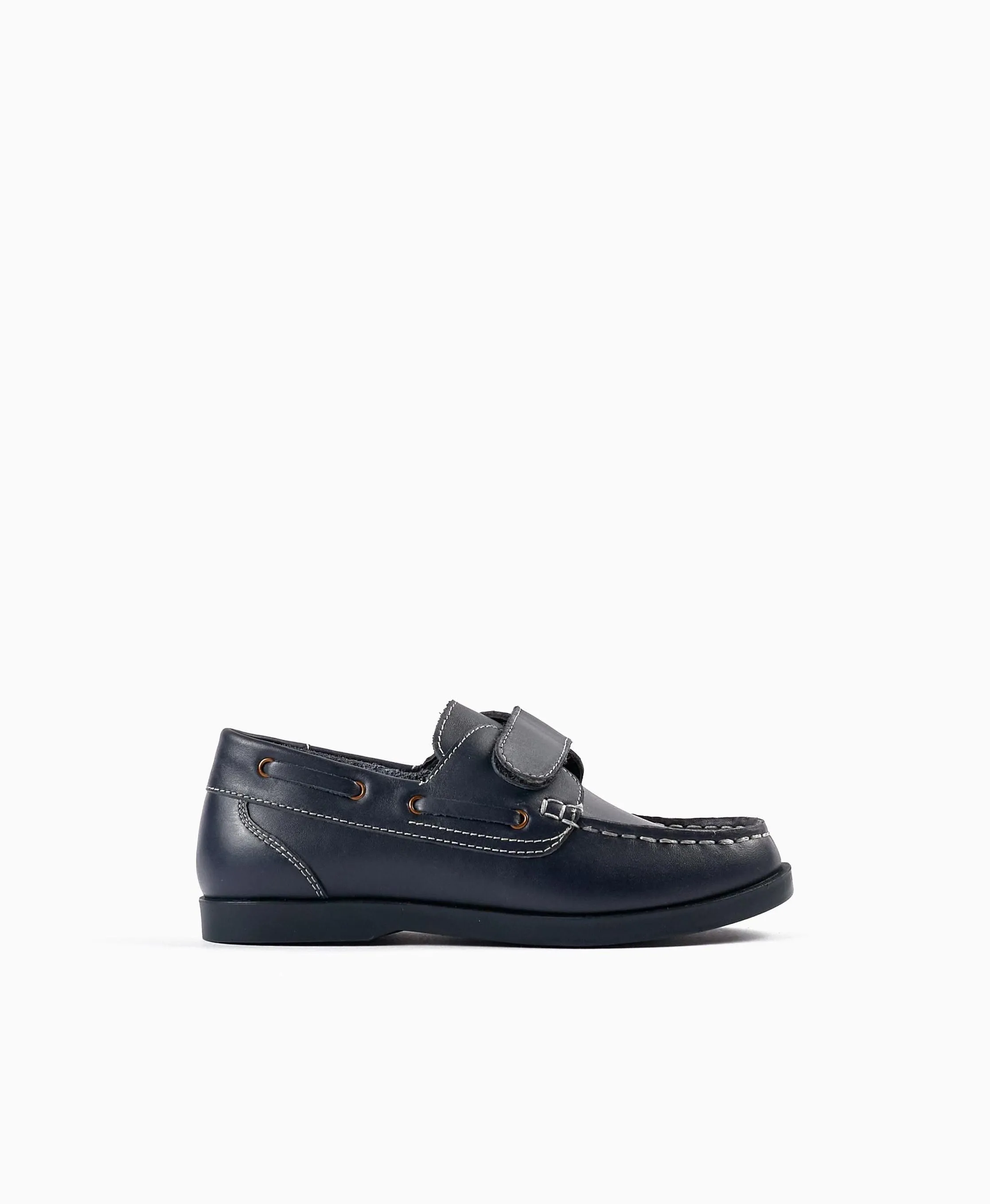 Leather Moccasins for Boys, Dark Blue