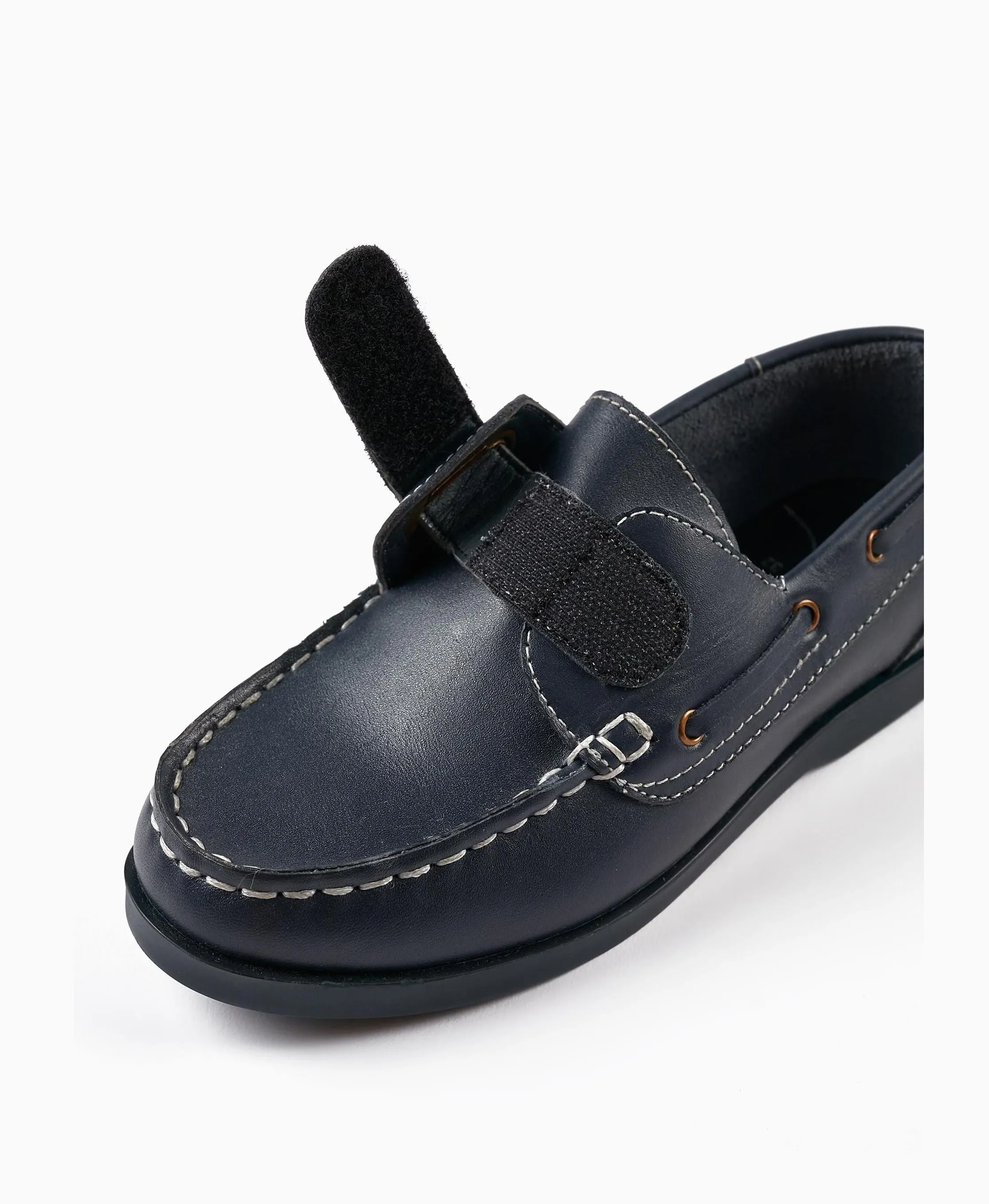 Leather Moccasins for Boys, Dark Blue