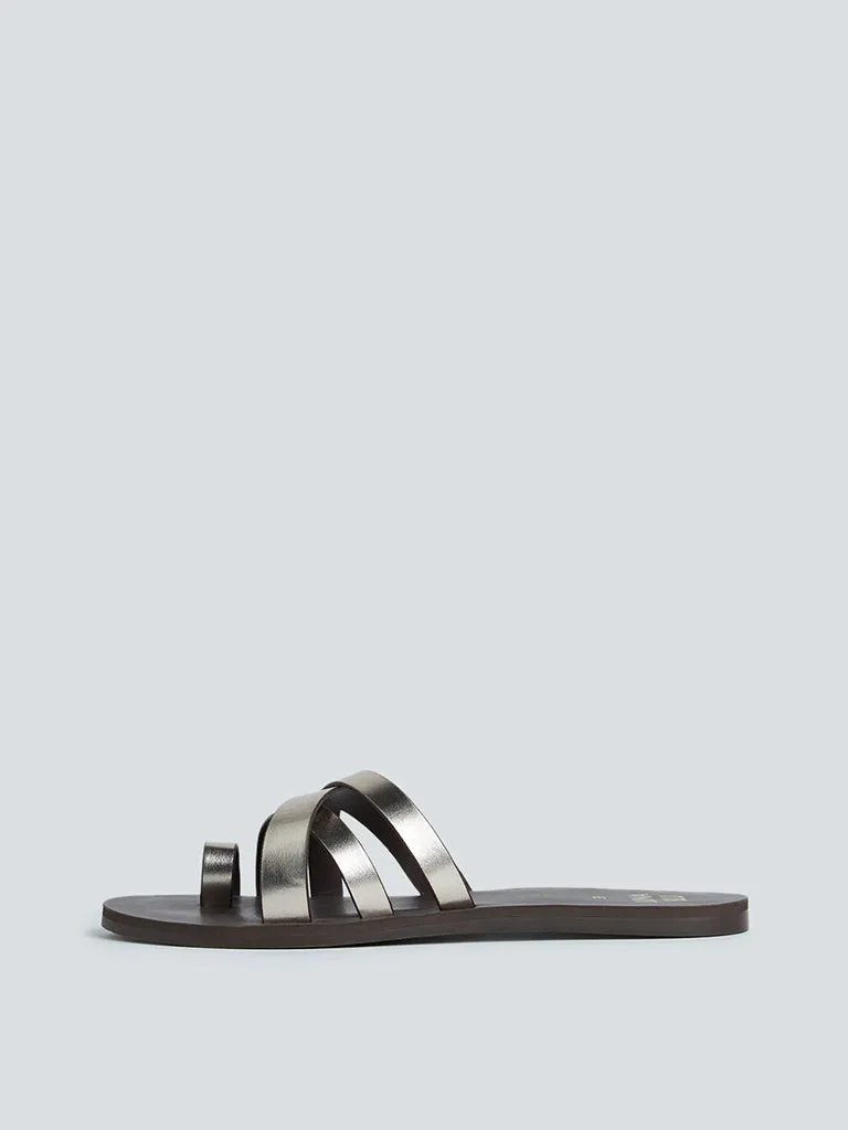 LUNA BLU Brown Multi-Strap Sandals