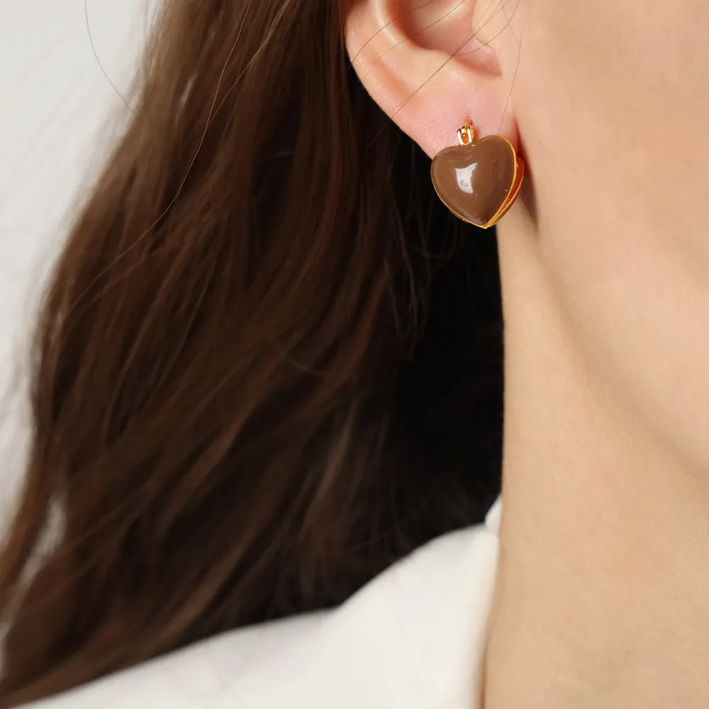 Luxurious Geometric Zircon Earrings with Copper Inlay