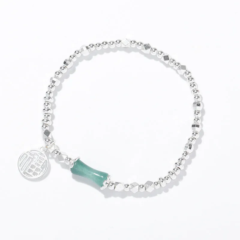 Luxurious Green Aventurine Crystal Bracelets with Sterling Silver