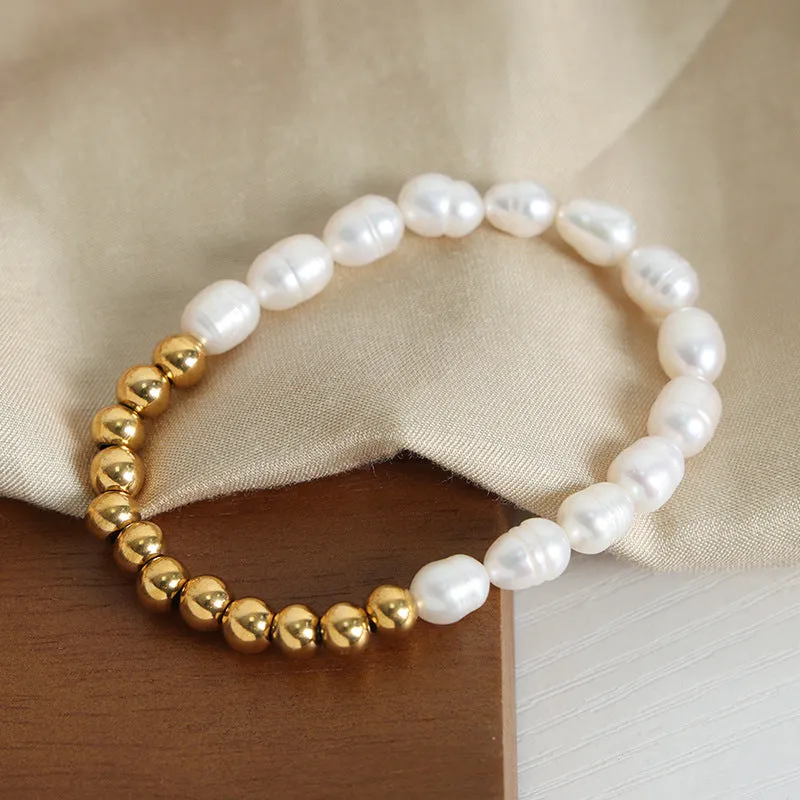 Luxurious Handcrafted Pearl and Gold Bracelet Jewelry from Planderful's Everyday Genie Collection