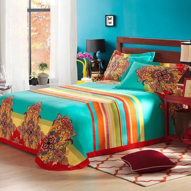 Luxurious Retro Ethnic Style Colorful Luxury 4-Piece Cotton Duvet Cover Sets