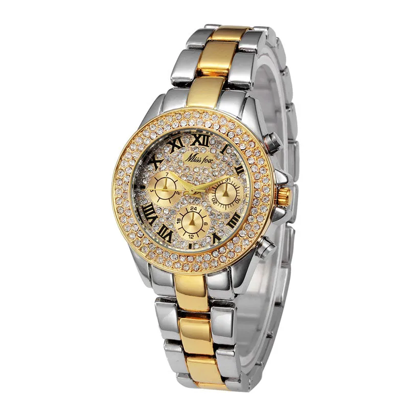 Luxurious Rhinestones Link Wrist Watch