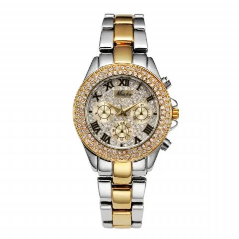 Luxurious Rhinestones Link Wrist Watch