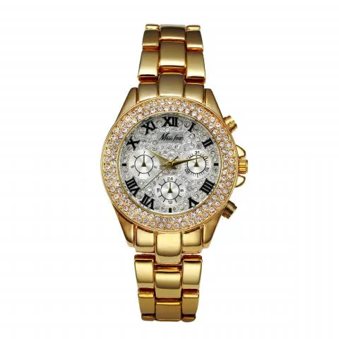 Luxurious Rhinestones Link Wrist Watch