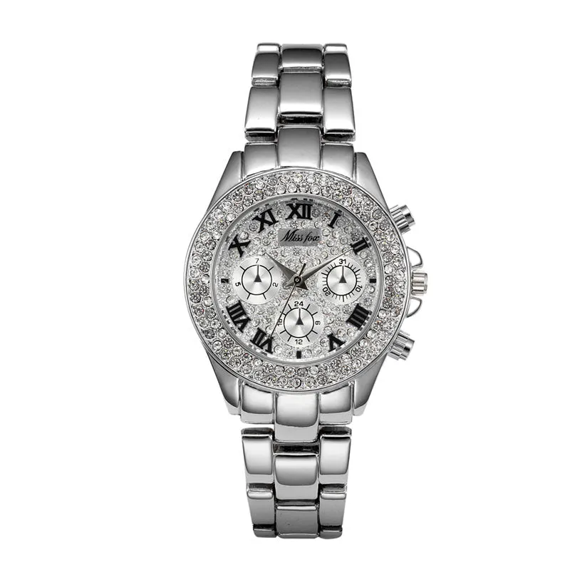 Luxurious Rhinestones Link Wrist Watch