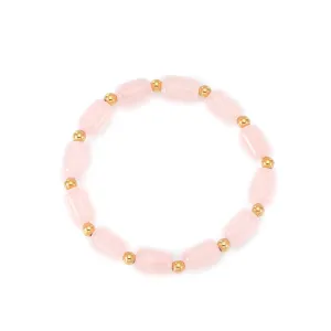 Luxurious Sterling Silver Crystal Pink Quartz Bracelet