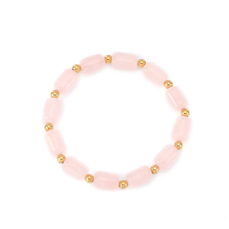 Luxurious Sterling Silver Crystal Pink Quartz Bracelet