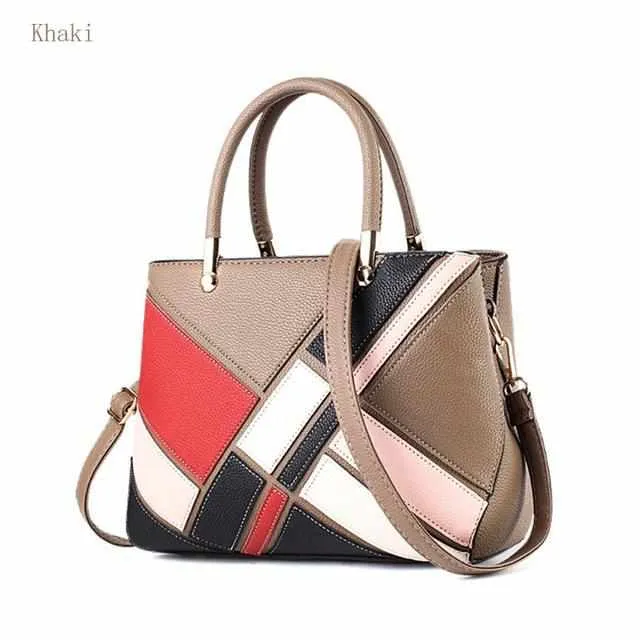 Luxury Multi Color Handbags - Soft PU Leather Tote Bag