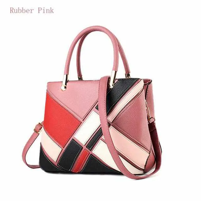 Luxury Multi Color Handbags - Soft PU Leather Tote Bag