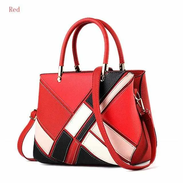 Luxury Multi Color Handbags - Soft PU Leather Tote Bag