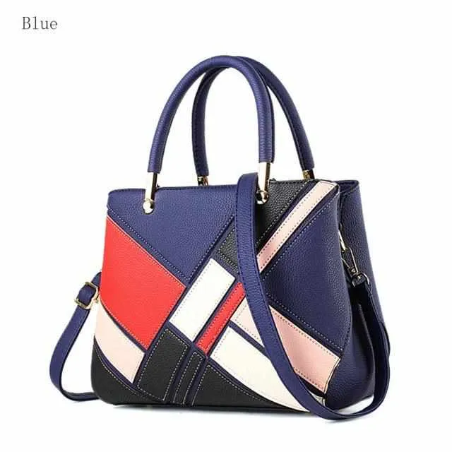 Luxury Multi Color Handbags - Soft PU Leather Tote Bag