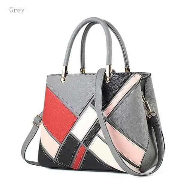 Luxury Multi Color Handbags - Soft PU Leather Tote Bag