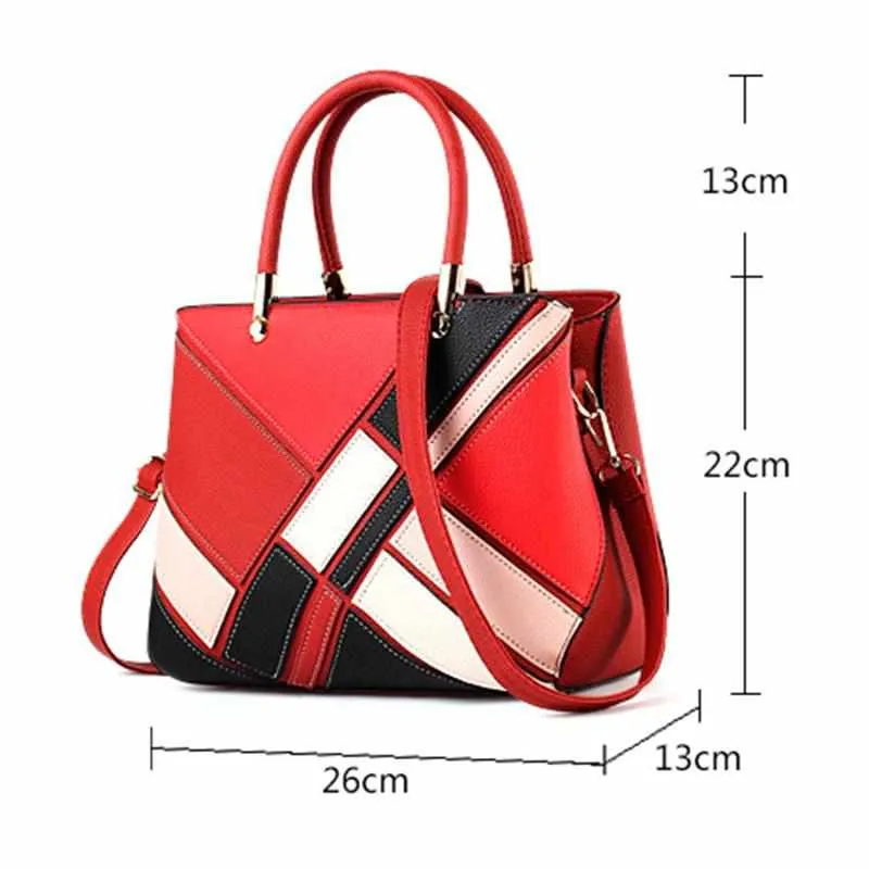 Luxury Multi Color Handbags - Soft PU Leather Tote Bag