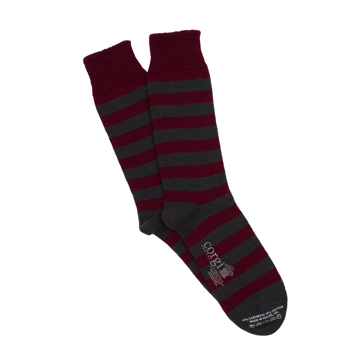 Men's Striped Cashmere Blend Socks