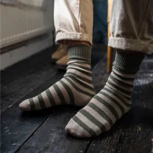 Men's Striped Cashmere Blend Socks