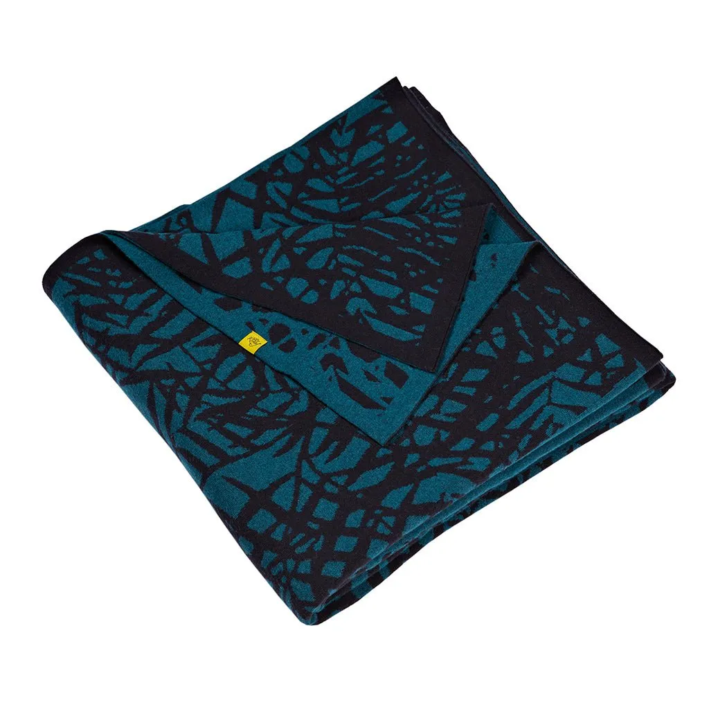 Merino Wool Palm Throw - Navy