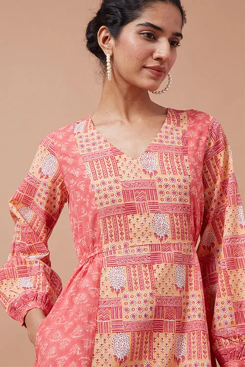 Okhai 'Eclectic' Pure Cotton Hand Block Printed Dress