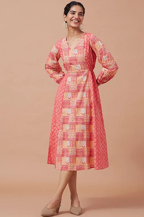 Okhai 'Eclectic' Pure Cotton Hand Block Printed Dress