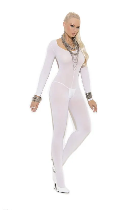 Opaque Open Crotch Bodystocking