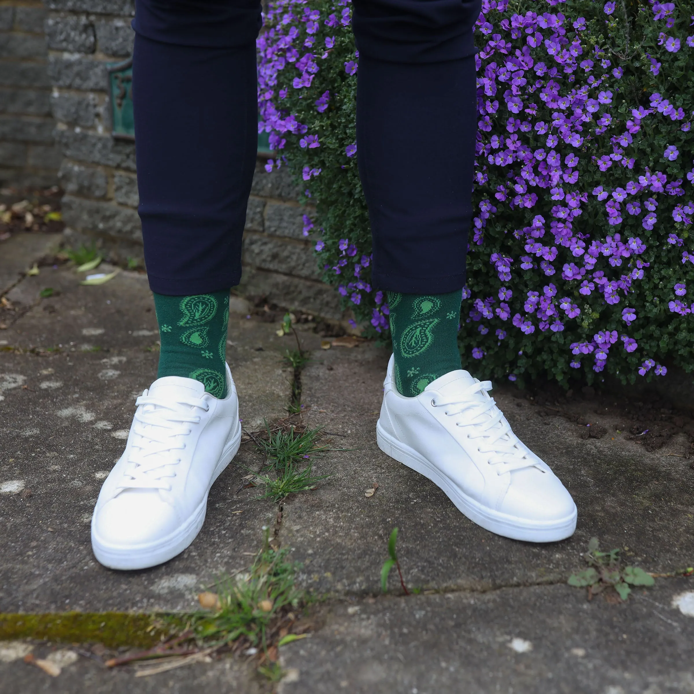 Paisley Men's Socks - Green