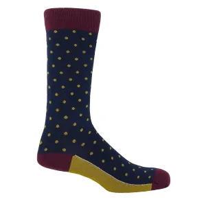 Pin Polka Men's Socks - Denim