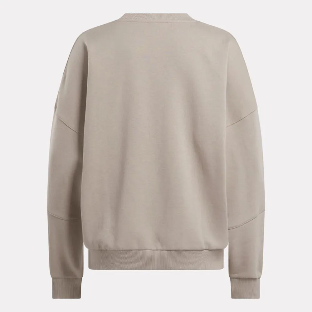 Reebok Apparel Women Lux Oversized Crewneck Sweatshirt ASH