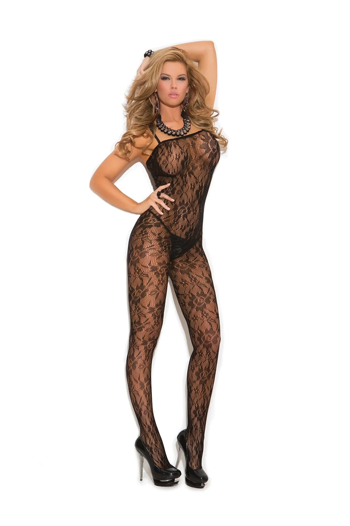 Rose Lace Bodystocking - One Size and Queen Available