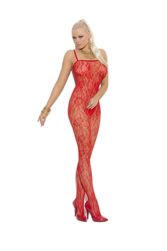 Rose Lace Bodystocking - One Size and Queen Available